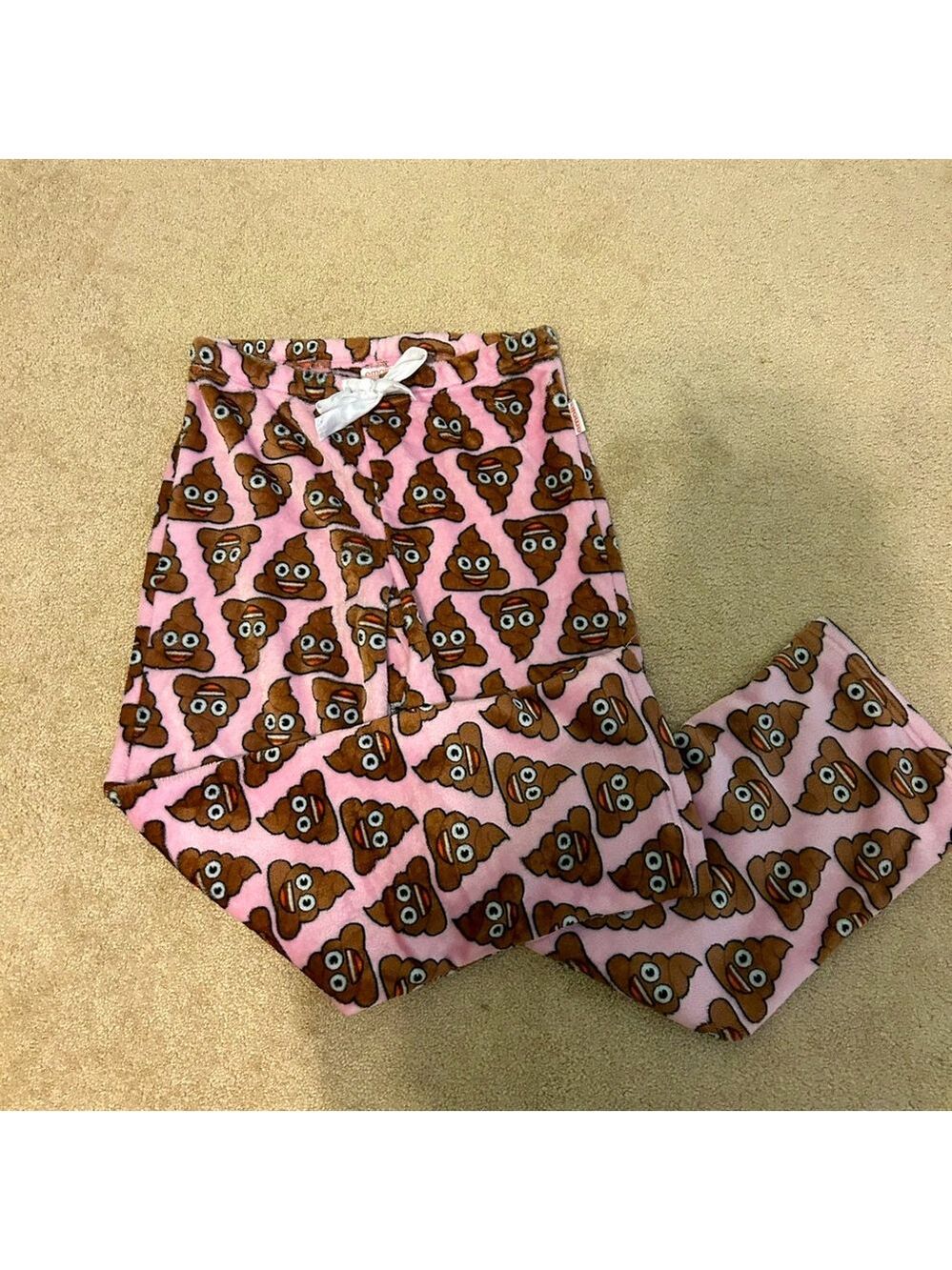 Cozy Fleece 💩 Emoji Pajama Pants | Medium